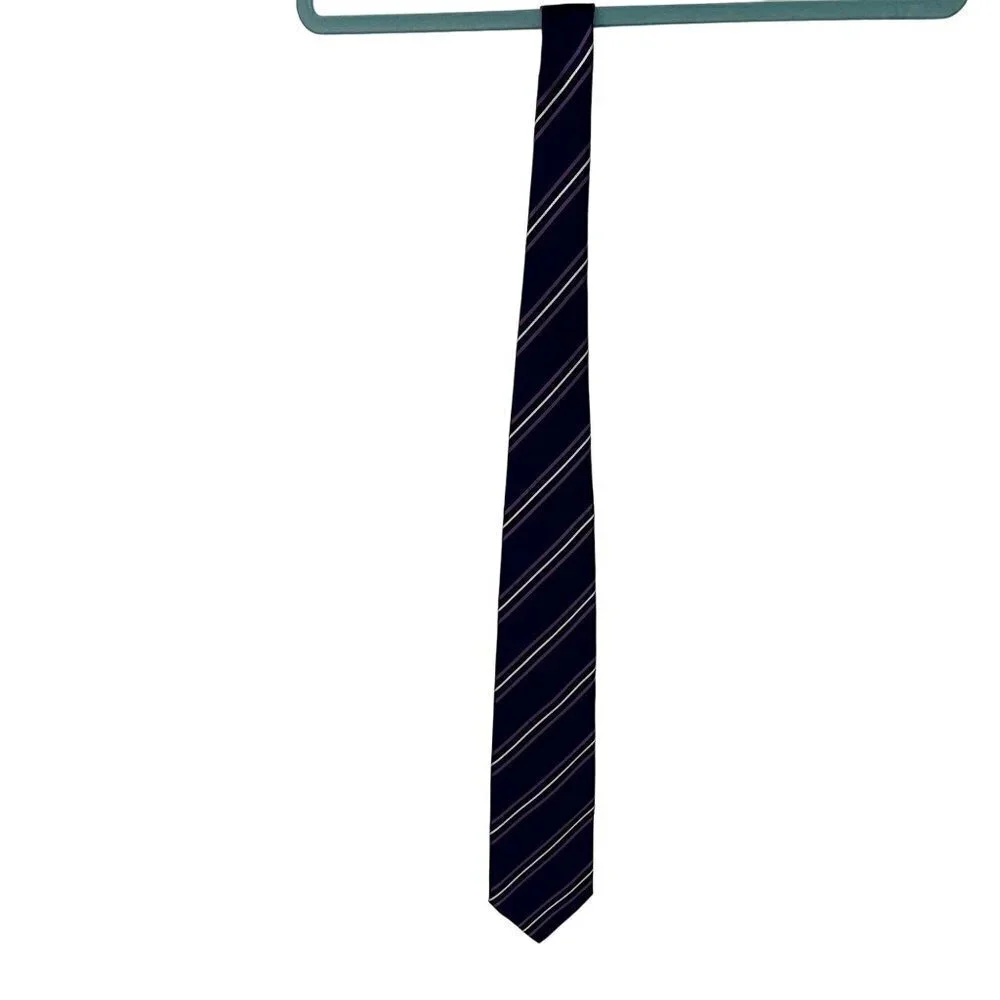 Versace Vintage Mens Neck Tie One Size Blue Lavender White Medusa Silk Logo